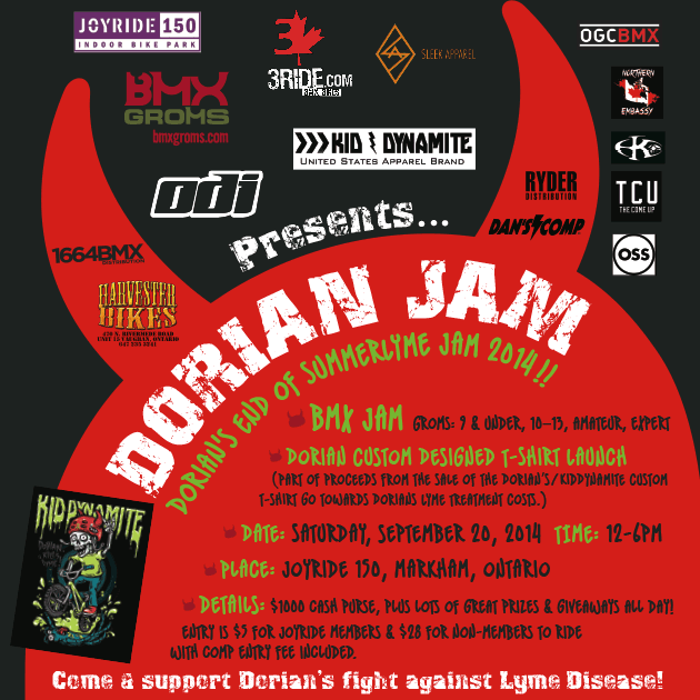 Dorian Giordano's BMX Grom Jam at Joyride 150 - Come support Dorian's fight against Lyme Disease at the BMX Jam